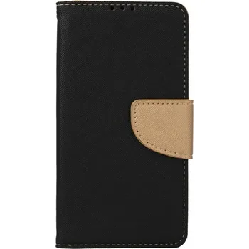 Pouzdro na mobilní telefon Pouzdro iPhone 15 knížkové černo-zlaté (kryt neboli obal na iPhone 15)