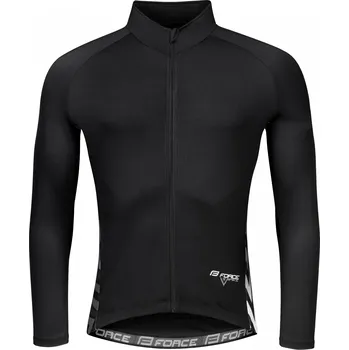 cyklistický dres Dres FORCE SPIKE dlouhý rukáv, černo-bílý Velikost: XXL