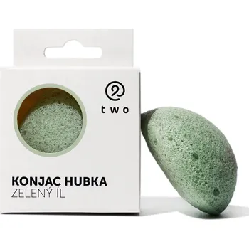 Twocosmetics Konjac houba na čištění pleti se zeleným jílem, kompostovatelná, 1 ks