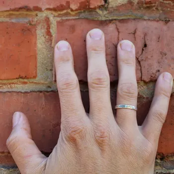 Prsten Prstýnkárna NEVER GIVE UP Kolekce POSELSTVÍ Unisex Stříbrný prsten vytrvalosti, naděje 3mm AG 925 ≤ 2,0 g Velikost prstenu: 10 (62)