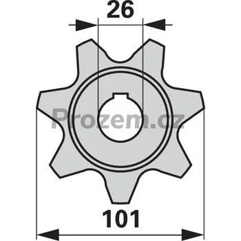 Auto-moto Řetězové kolo pro Claas, 7 zubů, 101/26 mm, 6788562, 6788563
