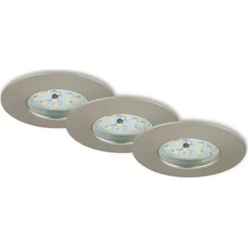 Bodové svítidlo BRILONER 3ks sada LED vestavné svítidlo, pr. 7,5 cm, matný nikl BRI 7204-032