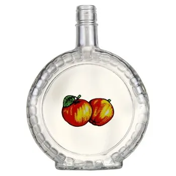 Láhev Slivovice Bricol - 0.70 bezbarevná + obtisk jablka 2 červeno žluté