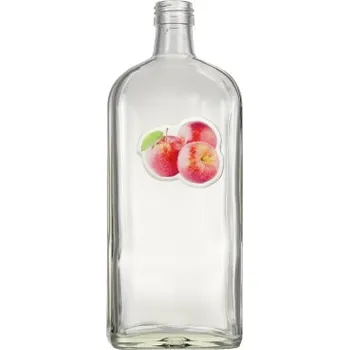 Láhev Láhev Hubertus - 0.70 bezbarevná + pryskyřicový obtisk tři jablka s lístkem červené