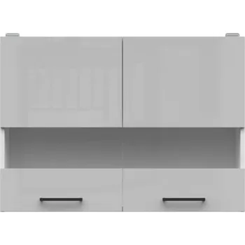 Kuchyňská skříňka Junona Line Tafla skříňka G2W/80/57, bílá/světle šedý lesk