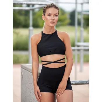 BHiStyle Sportovní podprsenka zavazovací HANA black VELIKOST: L