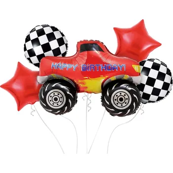 Balónek Fóliové balónky - sada Monster Truck, Happy Birthday, 5 ks.
