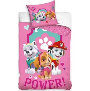 Povlečení Carbotex Tlapková Patrola síla štěňat 140 x 200, 70 x 90 cm zipový uzávěr