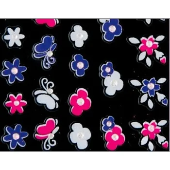 Umělé nehty Zdobení - Motýlci a květiny barevné