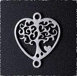 Přívěsek z nerezové oceli se dvěma očky-srdce 17,5x15x1 mm