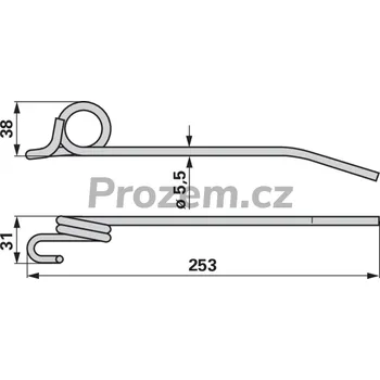 Pružina přihaněče pro Deutz Fahr, 253/5,5/31 mm, 06542373, 1111608017300