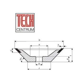 Brusný kotouč DIA kotouč 12V9 100x10/3x20 K100 D64 chladit ANO i NE pryskyřice
