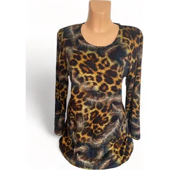 Dámský svetr svetry a pulovry, Barva Tygr, Velikost XXL50, Materiál 64%Viskoza 31%Pe5%Pu