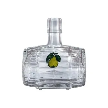 Láhev Láhev Soudek Bricol - 0.50 bezbarevná SBV + obtisk hruška žlutá se 2 lístky