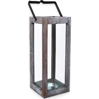 Svícen Lucerna rustikální dřevěná - 51 cm