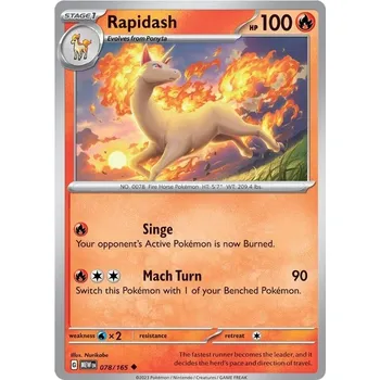 Sběratelská karetní hra Rapidash 078/165 - Scarlet & Violet 151 Typ karty: Reverse Holo