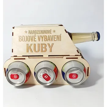 Žertovný předmět Narozeninové bojové vybavení (jméno) - tank na pivo - personalizovaný produkt