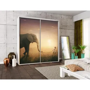 Šatní skříň Skříň PENELOPA 205 slon, dekor korpusu dub sonoma