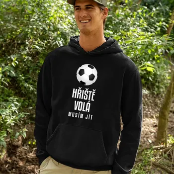 Žertovný předmět Hřiště volá - musím jít - pánská mikina s potiskem