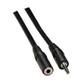 Audio kabel Prodlužovací audio kabel Jack (3.5mm) samec - Jack (3.5mm) samice, 3m, černá, Logo