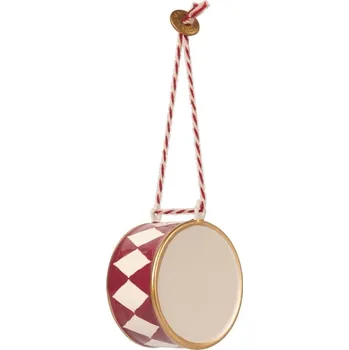 Vánoce Maileg Vánoční kovová ozdoba Velký bubínek Large Drum Red