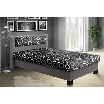 Postel Nabytekmorava Čalouněná postel s úložným prostorem Nikol 120 Barva postele: Šedá 36, Pelest: Mega 14 Černá