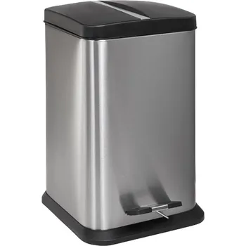 Odpadkový koš Sanela Nerezový čtvercový koš, objem 5 l, povrch matný SLZN 78X