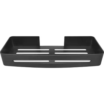 Koupelnový nábytek Olsen Spa koupelnová polička na nalepení 32 x 13 x 4,7 cm kov černá barva KD02081797