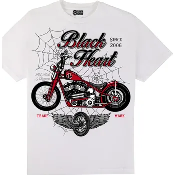 Motorkářské Tričko BLACK HEART BARON CHOPPER Barva: Bílá, Velikost: L