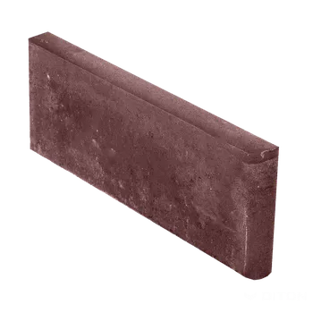 Venkovní dlažba DITON Obrubník záhonový Velikost: 50 × 5 × 20, Varianta: Obrubník záhonový s kulatým zámkem 50 / 5 / 20 půlka hnědý, Povrch: standard