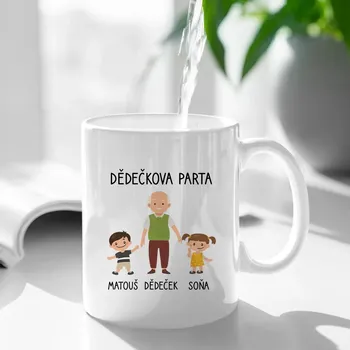 Žertovný předmět Dědečkova parta - hrnek s potiskem - personalizovaný produkt