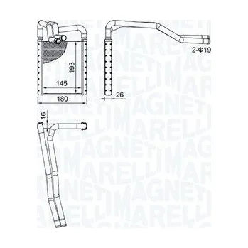 Výměník tepla, vnitřní vytápění MAGNETI MARELLI 350218508000