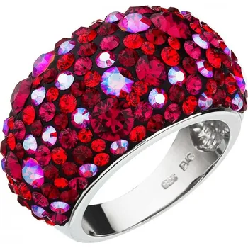 Prsten Stříbrný prsten s krystaly Swarovski červený 35028.3 Cherry 51