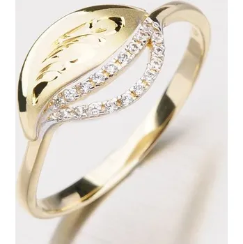 Prsten Dámský prsten žluté zlato 585 zirkon klasik 51P-3115 velikost 56