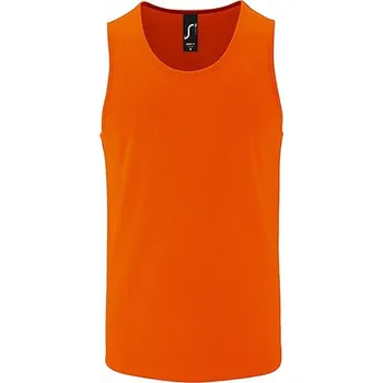 Pánské sportovní tílko Sol's 100% polyester Barva: oranžová neonová, Velikost: L L02073