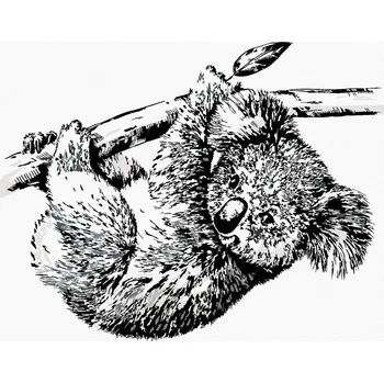 Hračka Diamondi Diamantové malování - ČERNOBÍLÁ KOALA Rozměr: 40x50 cm, Rámování: bez rámu a bez vypnutí plátna