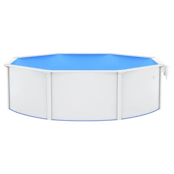 Bazén Bazén s ocelovou stěnou kulatý bílý 4,6 x 1,2 m bez filtrace + skimmer