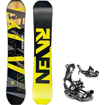 Snowboarding Snowboard komplet Raven Barracuda Carbon Lime + vázání Fastec FT360 black Velikost: 155 cm, Velikost vázání: XL