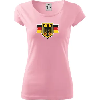 Dámské tričko Německá orlice a vlajka - Dámské triko Pure - XS ( Růžová )