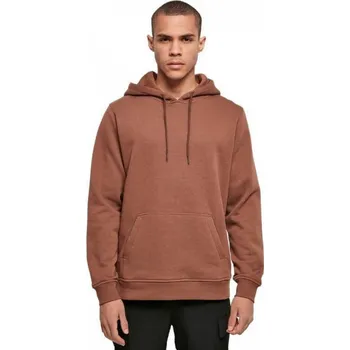 Pánská mikina Teplá mikina Build Your Brand s kapucí a kapsama, 70% bavlna Barva: Hnědá, Velikost: XL BY011