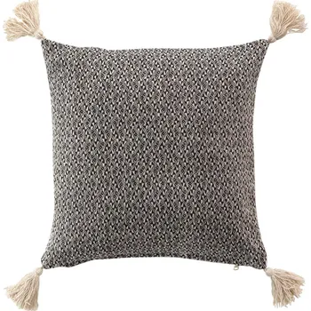 Dekorativní polštářek Douceur d'intérieur Dekorační polštář do obývacího pokoje JUNON s třásněmi, bavlněný, 40 x 40 cm