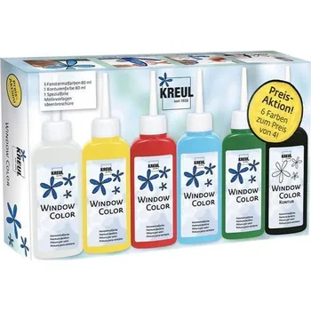 Výtvarná barva Základní sada barev na sklo "Window Color", Hobby Line, KREUL