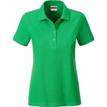 Dámské tričko James & Nicholson Jemná dámská polokošile James and Nicholson z organické bavlny Barva: Zelená, Velikost: M JN8009