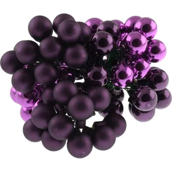 Vánoční dekorace Baňky na drátku 2cm, 72ks FIALOVÉ