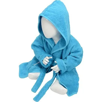 Kojenecké oblečení A&R Bavlněný župan pro miminka Babiezz s kapucí Barva: modrá azurová - modrá azurová, Velikost: 80/92 AR022