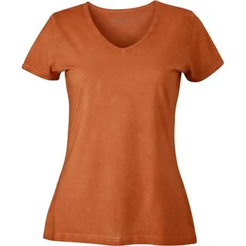 Dámské tričko James & Nicholson Dámské bavlněné tričko Gipsy - James and Nicholson Barva: terra, Velikost: S JN975