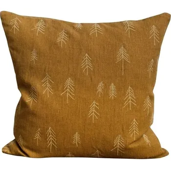 Dekorativní polštářek Vyšívaný povlak na polštář TALL mustard 50x50, Fine Little Day Švédsko