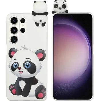 Pouzdro na mobilní telefon Kryt na Samsung Galaxy S23 Ultra 3D Panda bílý