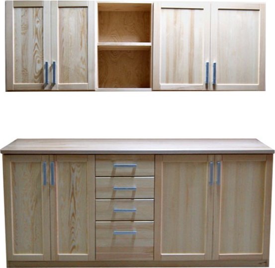 MD82/180 Kuchyňská linka na míru - šíře 160-180 cm - masiv borovice