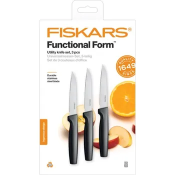 Kuchyňský nůž Fiskars Functional Form 1057563 3 ks 8 cm černý